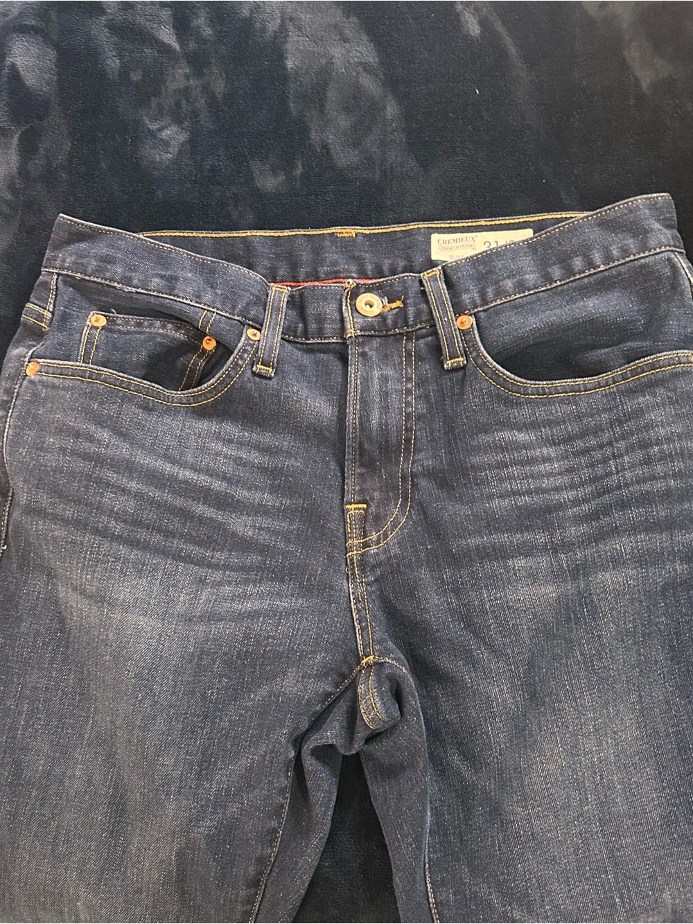 CremieuxDark Blue Men’s Denim Jeans - Slim Straight Fit, Size 31/30